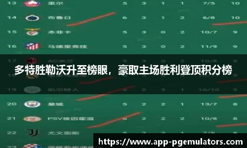 多特胜勒沃升至榜眼，豪取主场胜利登顶积分榜